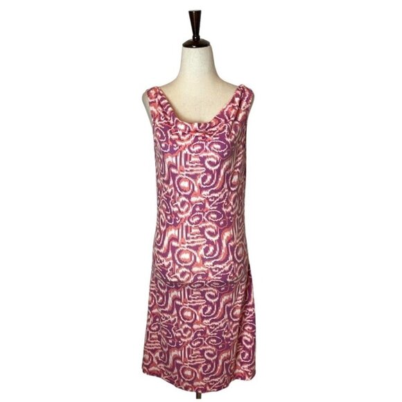 Title Nine Pink Geometric Print Sleeveless Cowl Neck Breeze Mini Dress XS - Picture 1 of 8